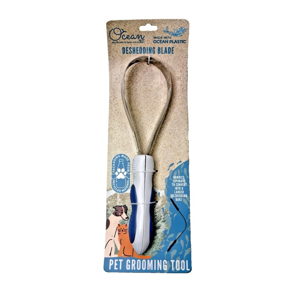 Pet Deshedding Grooming Blade Tool Dog Cat Shedding Remover Blue Handle
